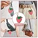Strawberry Coin Purse,Leather Bag Charm for Handbags,Fruit Purse Charm,Cute Keychain Accessories with Zipper,Mini Coin Pouch Gifts for Women