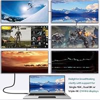 Angusplay USB C Thunderbolt 5 Kabel Kurz 0.5M, PD 240W Ladekabel 80Gbps Datenkabel, 16K/ 8K Video Display Kompatibel mit Thunderbolt 4/3, USB4/3.2/3.1 für Laptop, Smartphone, Tablet usw – Ansicht 7