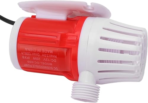 Miniatura 8 de Bomba de refuerzo sumergible de 12 V CC, 20 W, 1200 LH, ultra silenciosa circulación de grandes flujos para cabezales de ducha de acuarios de peces