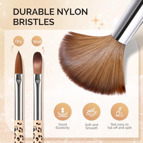 Image of MelodySusie 3Pcs Acrylic Nail Brush Set, Size 8 /10 /14