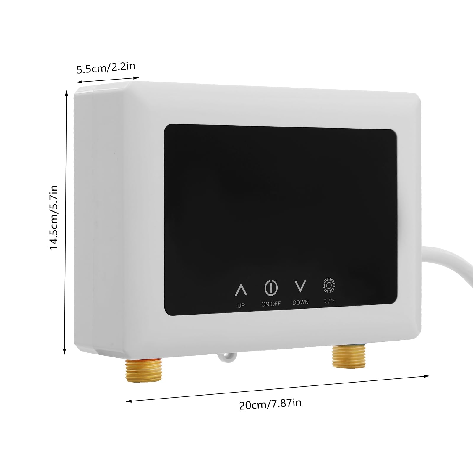 MINRS Podgrzewacz przepływowy 5500 W, natychmiastowy podgrzewacz wody z czytelnym wyświetlaczem temperatury LED, 220 V-240 V, elektryczny podgrzewacz wody z pilotem zdalnego sterowania, ciepła woda w
