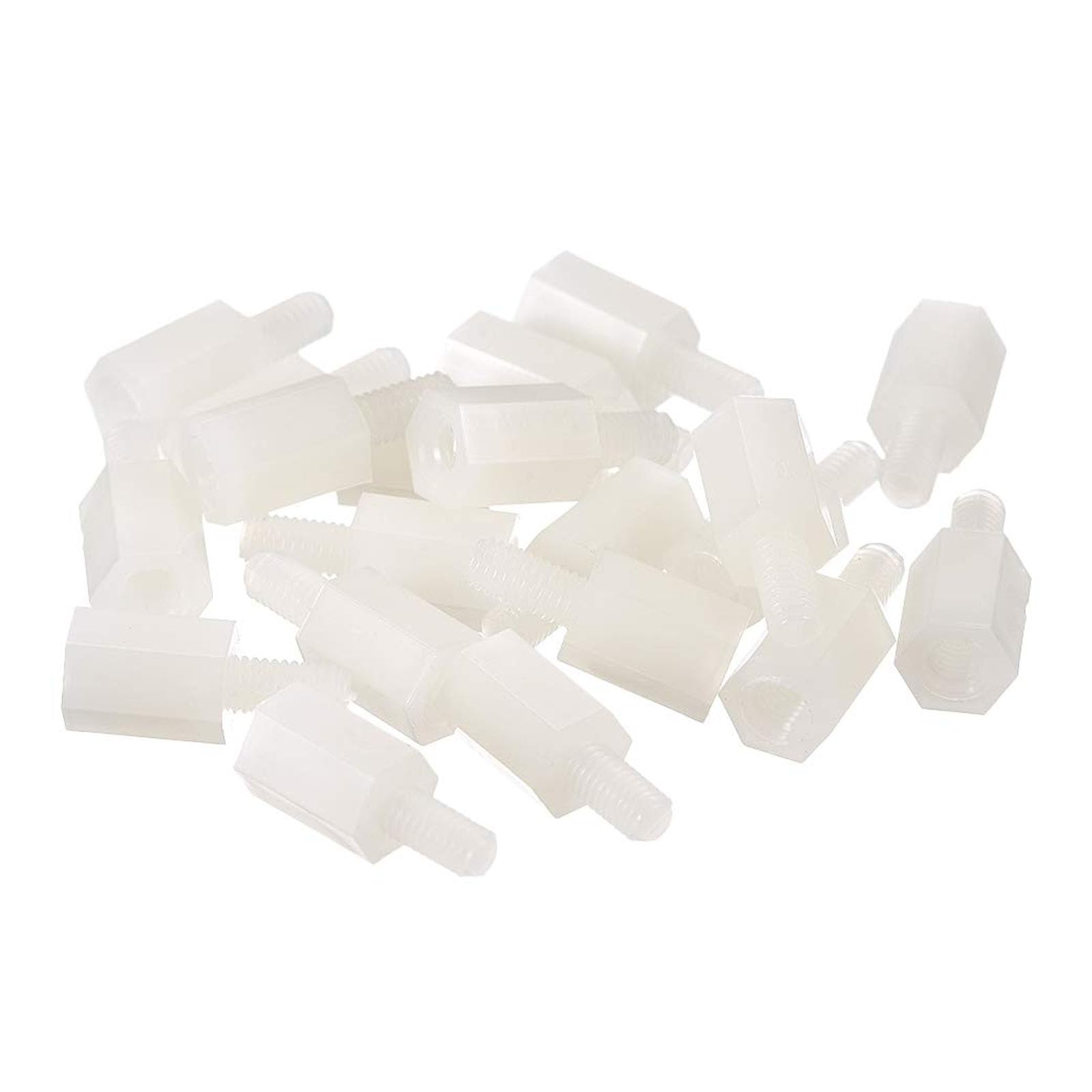 20 Pieces M6×12+8Mm-M6×30+8Mm Single Male Hex Nylon Standoffs, PCB Motherboard Spacer Suitable for DIY Hardware Installation,+8mm(M6x12+8mm)