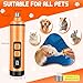 Javtoku Dog Nail Grinder Electric Powerful 3 Speeds Dog Nail Clippers with Lights Quiet Cat Nail Clipper Painless Care Trimmers Tools for Small Medium Large Dogs and Cats（Orange）