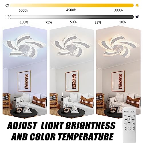32-Flush-Mount-Ceiling-Fan-with-LightsCeiling-Fan-with-Remote-Control6-Speeds-3-Light-Color-Low-Profile-Ceiling-Fan-Flower-Shade-Ceiling-Lamp