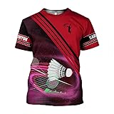 Badminton T-Shirt imprimé en 3D pour Hommes vêtements de Travail vêtements d’entraînement Mode Loisirs Cool col Rond Manches Courtes nouveauté Sportswear Tee-Shirts