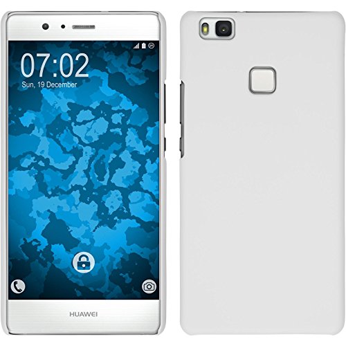 PhoneNatic Custodia Rigida Compatibile con Huawei P9 Lite - gommata Bianco - Cover + Pellicola Protettiva
