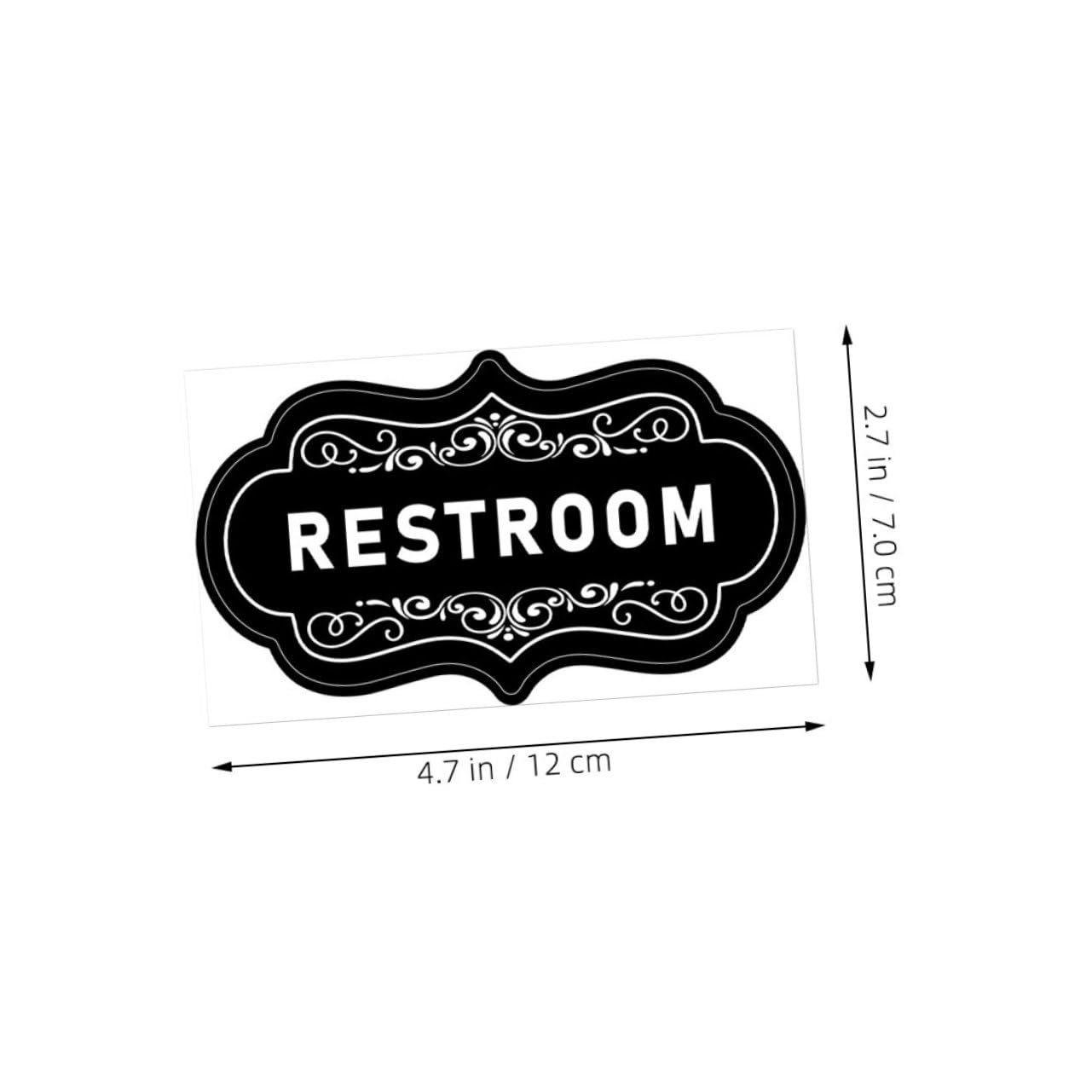 OFFSCH 4pc Bathroom Sign Set Wall Decor Decals for Restroom Half Bathroom Guest Easy Apply Labels English Highlights