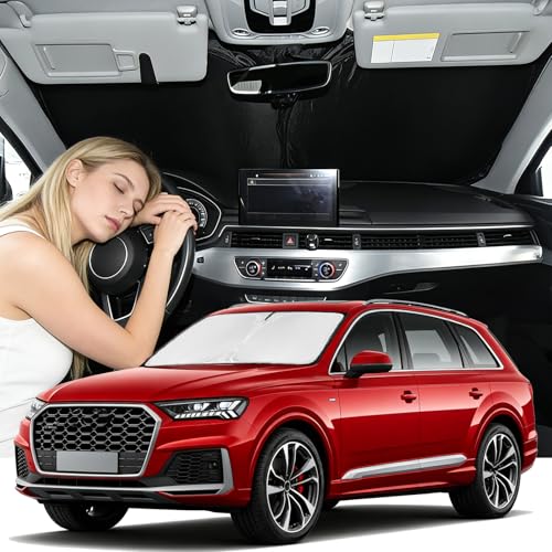 for Audi Q7 2016-2026 Windshield Sun Shade - 4 Layers Car Sunshades for Front Windows Shade Cover...