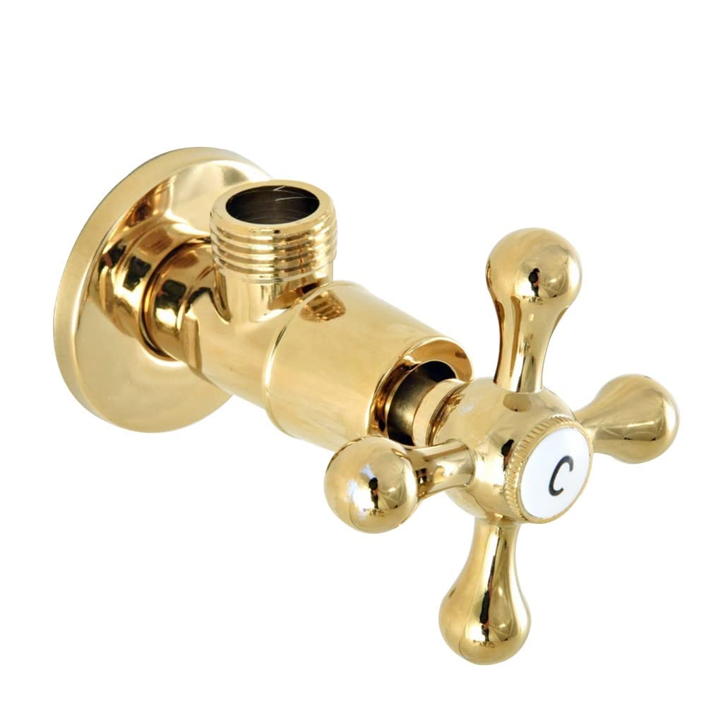 1PCS Kąt Kątowy Zawór Zatrzymujący 1/2 "męski, Złoty Kolor Mosiężny Akcesorium Łazienki
