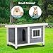 Petsfit Outdoor Wooden Dog House for Small Dogs, Light Grey, Small/33.6