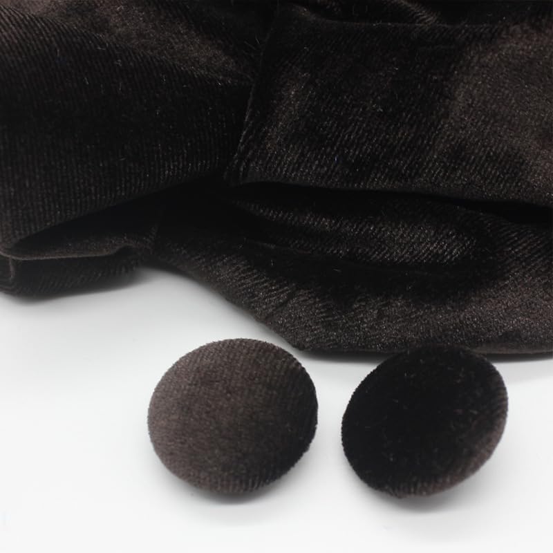 CEMELI 10PCS 10-28MM Gold velvet Round Fabric Cloth Covered Buttons Velvet Buttons With Metal Shank Buttons For Clothes Crafting Sewing