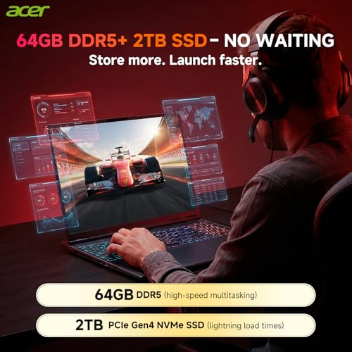 Image of Acer Predator Helios Neo 16S AI Gaming Laptop, Intel Core Ultra 9 275HX Up to 13 NPU Tops, RTX 5070Ti, 64 GB DDR5, 2 TB SSD, 16 inch 240Hz OLED, Win11 Pro, W /RECOLX AI Voice Recorder, REDRAGON Accessories