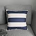 FanHomcy 4 Pack Cushion Covers Simple Geometric Decorative Throw Pillow Cases for Sofa 18 x 18 Inch, 1x Anchors + 1x Dots + 1x Stripe + 1x Shakes (Navy Blue)