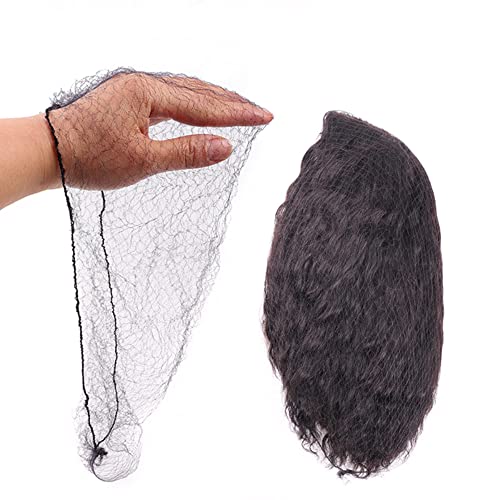 Ecojunmi Invisible Hair Nets For Long Hair, 100 Pcs 18-46 Inch Black Elastic Mesh Women Hairnets Wig Cap For Wigs Frontal Closur Hair Bun Sleeping Food Service (30 Inches) #TOP1