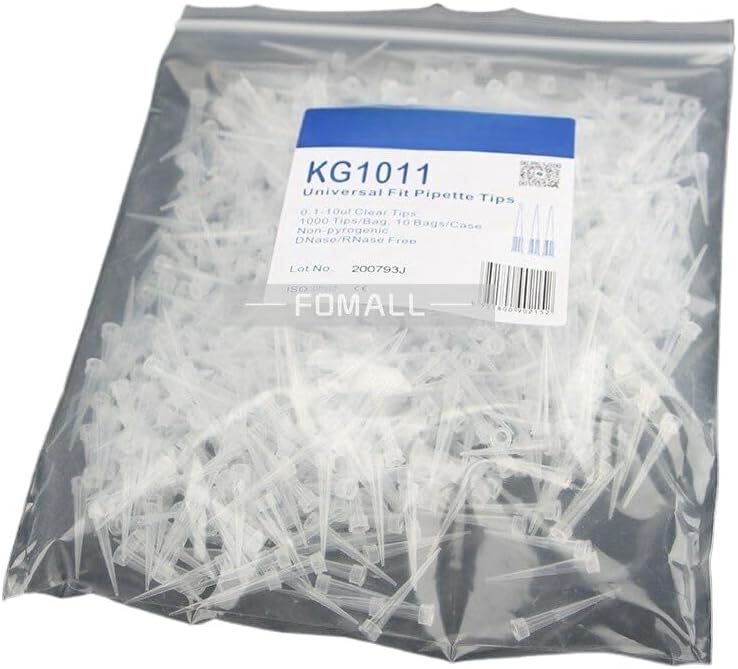 1000 Pcs/Bag Clear Pipette Tip / 0.1-10ul / Lab Liquid Pipette Tip 5×32mm