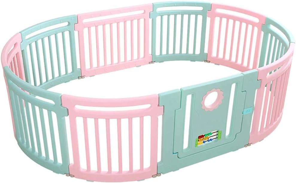 Zfggd Baby Playpen 10 Panel Toddler Play Yard, Indoor Plastic Non-slip Kids Fence