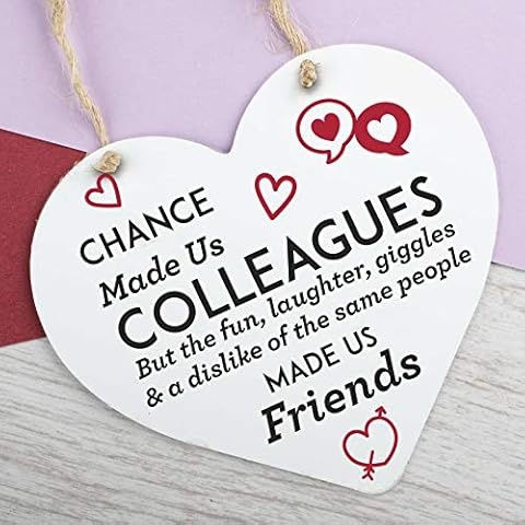 Chance Made Us Colleagues Wooden Heart Leaving Job Gift For Friend Birthday Thank You Gift Friendship Sign Cover