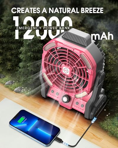 Camping-Fan-with-LED-Lantern-Rechargeable-Outdoor-Battery-Operated-Fan-Personal-Cooling-Fan-for-Bedroom-with-Cold-Air-Portable-Table-Fan-with-Dual-Motor-Dual-Fan-Blade