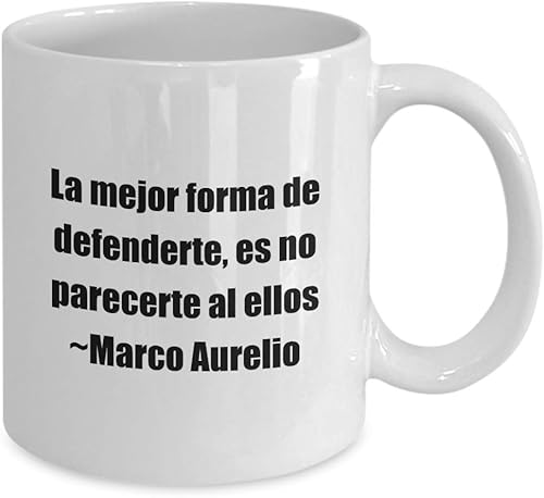 Miniatura 2 de Marcus Aurelius Quote Classic Coffee Mug Coffee Mug La mejor forma de defenderte, es no parecerte al ellos Marco. -White 11oz