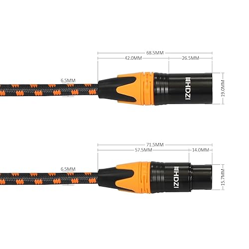 Miniatura 7 de Cable XLR equilibrado de nailon trenzado, cable de micrófono de audio, cable XLR equilibrado (10 pies, azul)