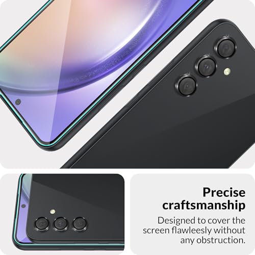 Image of FIRST MART Military-Grade Tempered Glass Camera Lens for Samsung Galaxy A54 5G (6.4 Inch) With Black Camera Ring Guard & Installation Kit | Edge-to-Edge Protector Coverage | Black