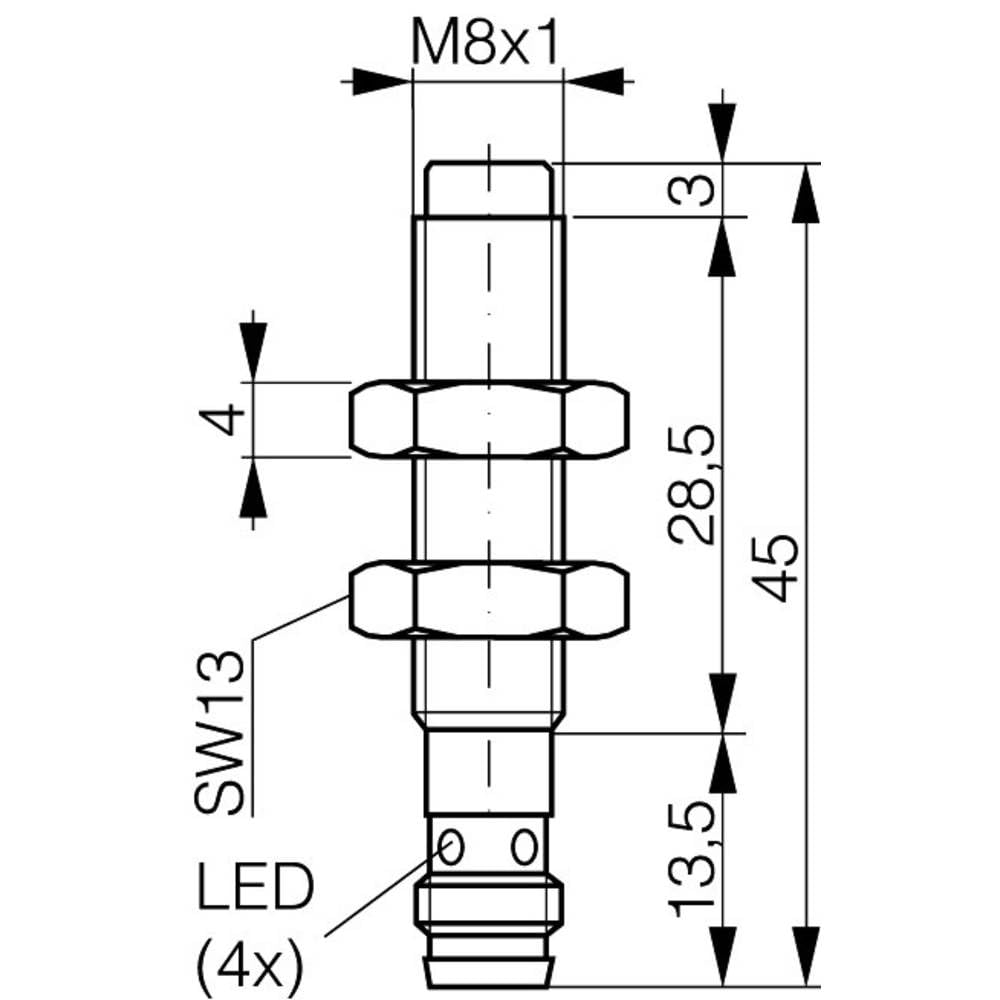 Détecteur de proximité inductif Contrinex DW-AS-613-M8-001 220 220 028 M8 non affleurant PNP 1 pc(s)
