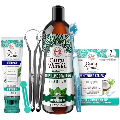 GuruNanda Whitening & Fresh Breath Bundle – 7-Day Whitening Strips, Hydroxyapatite Toothpaste & Starter Pulling Oil Mouthwash 8oz for a Brighter Smile & Happier Gums image 4