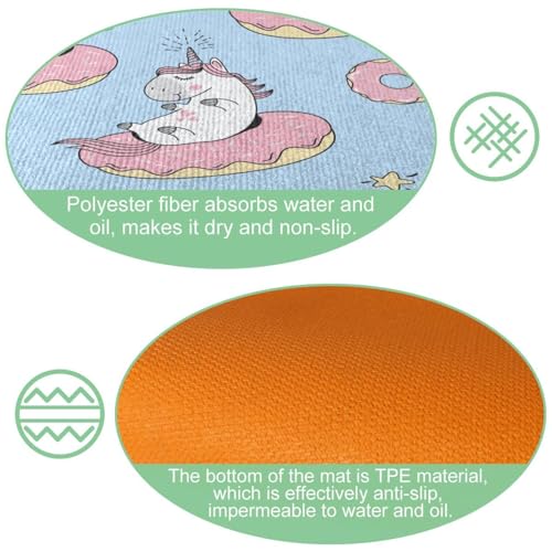 Lot de 2 tapis de cuisine en forme de bébé licornes doux - 6