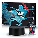 led light 3d max 🌳 Seguro y ahorrador de energía: El panel de la lámpara de Dinosaurio de juguete 3D para niños está hecho de material acrílico PMMA ecológico aprobado y seguro. No tóxico e insípido. Bajo voltaje, protección de doble resistencia, control remoto, baja generación de calor de trabajo. La Luz Nocturna 3D con una luz suave, uniforme, que no parpadea y utiliza una luz LED de alta calidad que la hará segura para sus hijos e inofensiva para los ojos de los niños.