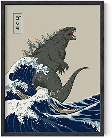 HAUS AND HUES Giant Art Poster - Japanese Wall Art Posters for Walls, Japanese Art Posters for Boys Room, King of Monsters Poster, Movie Prints Wall Art, Classic Monsters Posters (UNFRAMED 12x16)