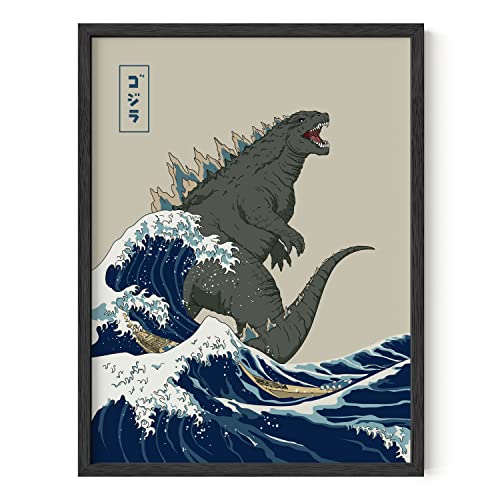 Haus And Hues Giant Art Poster - Japanese Wall Art Posters For Walls, Japanese Art Posters For Boys Room, King Of Monsters Poster, Movie Prints Wall Art, Classic Monsters Posters (Unframed 12X16) #TOP8