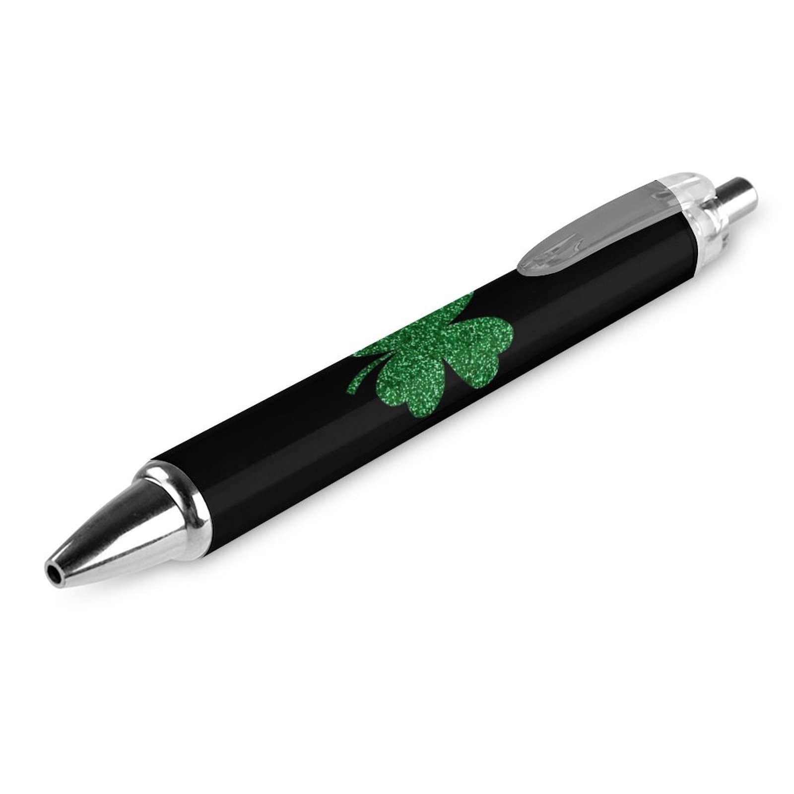 Bolígrafos Retráctiles Con Trébol De La Suerte - Pack De 4 Unidades, Punta 0,5 Mm, Tinta Negra