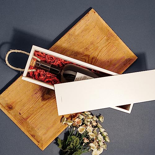 Creative Deco White Wooden Wine Box with Rope, 36 x 11 x 9,8 cm - Image 2
