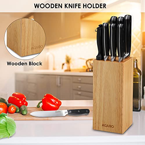 AGARO Galaxy 9 Pcs Kitchen Knife Set with Sharpener and Stand AGARO Galaxy 9 Pcs Kitchen Knife Set with Sharpener and Stand