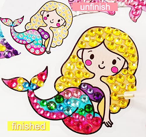 Svance 5D Diamond Art For Kids - 30Pcs Mermaid Diamond Painting Stickers Gem Art Diamond Painting Kits Diamond Paint By Numbers Arts And Crafts For Girls Ages 6-8-12 #TOP3