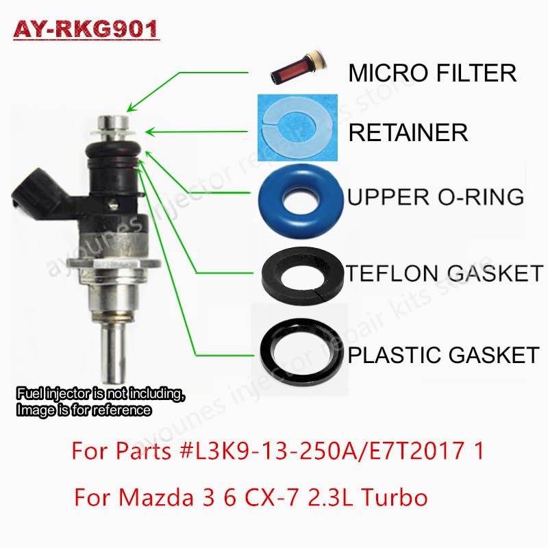 80Sets/400PCS For Mazda 3 6 CX-7 2.3 Turbo GDI Fuel Injector Repair Servince Kits For L3K9-13-250A E7T2017 1