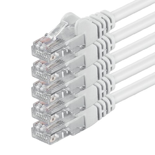 1aTTack.de 3,0m - wei&szlig; - 5 St&uuml;ck - (PACK) - CAT.6 CAT6 Ethernet-Lan-Netzwerk-Kabel 1000 Mbit/s Patchkabel