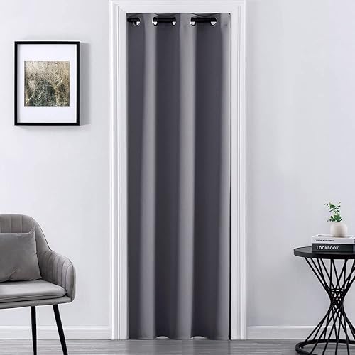 XTMYI Cortinas con aislamiento térmico para invierno, cortinas de puerta con aislamiento grueso pesado para puerta, 34 x 80 pulgadas de largo, color