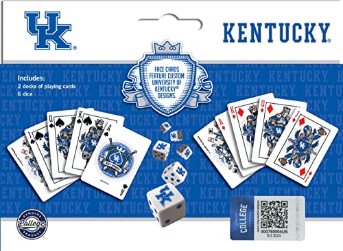 Image of MasterPieces Game Day - NCAA Kentucky Wildcats 2-Pack Playing Cards & Dice Pack - Officially Licensed Set for Adults and Family