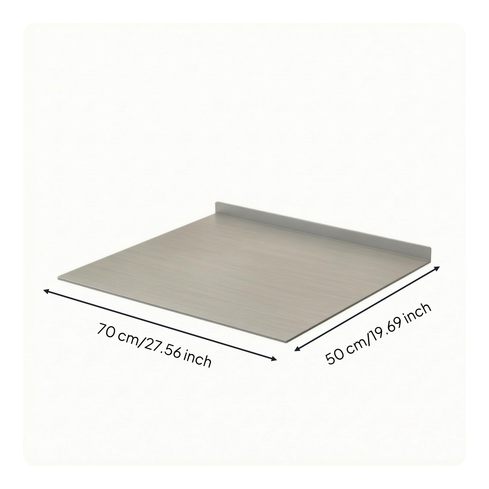 Yajuyi Tagliere in Acciaio Inox Quadrato Igienico Spianatoia in Acciaio Inox Multiuso Tagliere con Bordo Ripiegato per Domestica, 50cmx70cm