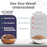 ECO WOOF Fisch Hundeleckerli - Getrocknete Wels Chips 97% mit Bierhefe - 375 g - Getreidefrei - Single-Protein - Mit Omega 3 - Unterstützt stabile Darmflora & Verdauung - Nicht fettend & Geruchsarm