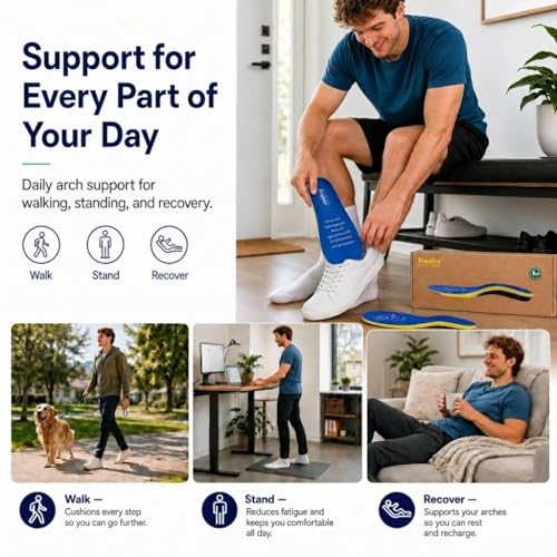 Image of Heavy Duty Arch Support Insoles for Plantar Fasciitis & Flat Feet | 330+ lbs Orthotic Design, PORON Cushioning, Work Boot Insoles, Heel Pain, Shock Absorption & All-Day Standing Comfort