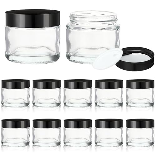 Kware Clear 6Pcs 100Ml Glass Bottles With Pretty Black Lids Small Glass Jars Mini Milk Bottles For Yogurt Pudding Jam