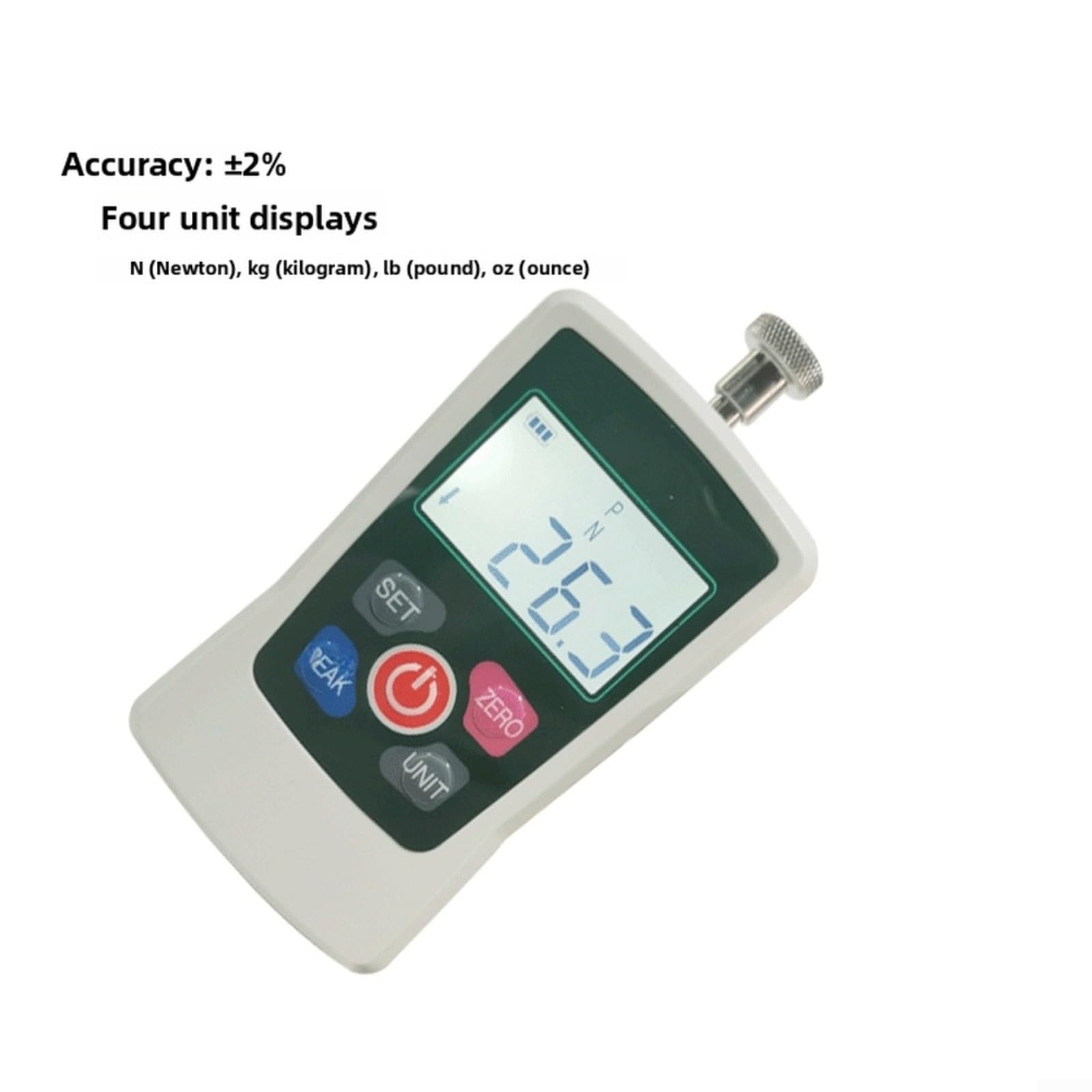 Misuratore di forza digitale ZMF-500, tester push pull da 50 kg con gancio in acciaio inossidabile, multi-unità per ricerca di laboratorio industriale