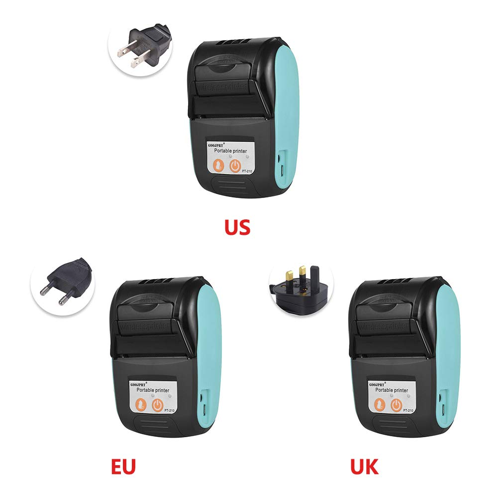 Mini Stampante Termica Bluetooth, Macchina per Ricevute POS USB Wireless da 58 mm, Stampante termica portatile, compatibile per Android / iO-S e / Windows, per lo studio/note/ricevute/etichette(Blu)