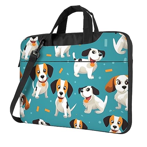 Sacs d'ordinateur imprimé chien dessin animé avec bandoulière confortable