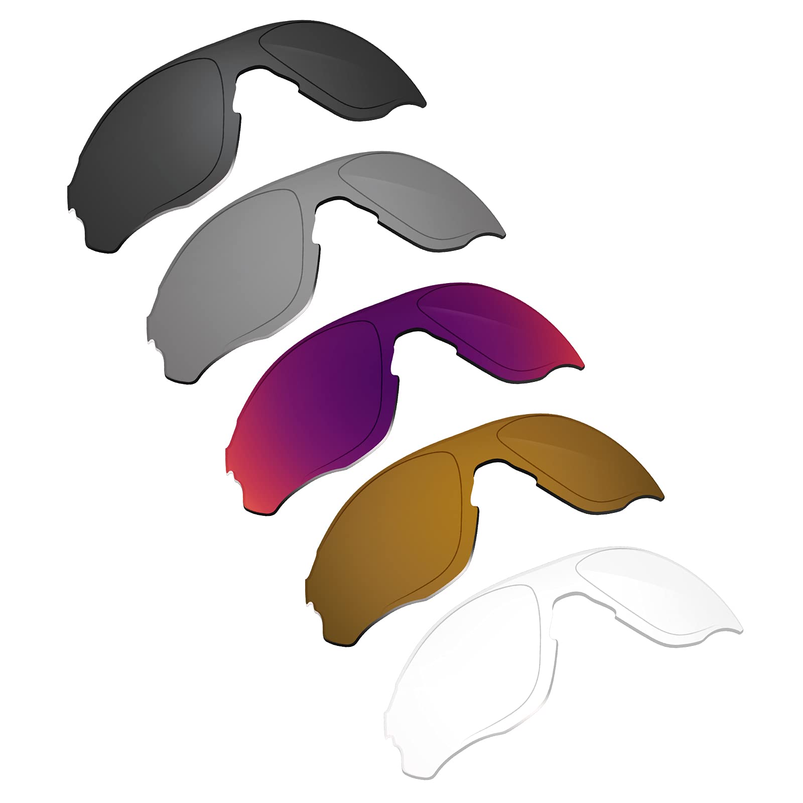Glintbay5 Pieces Replacement Lenses for Oakley EV Zero Path OO9308 Pack-BSMBC