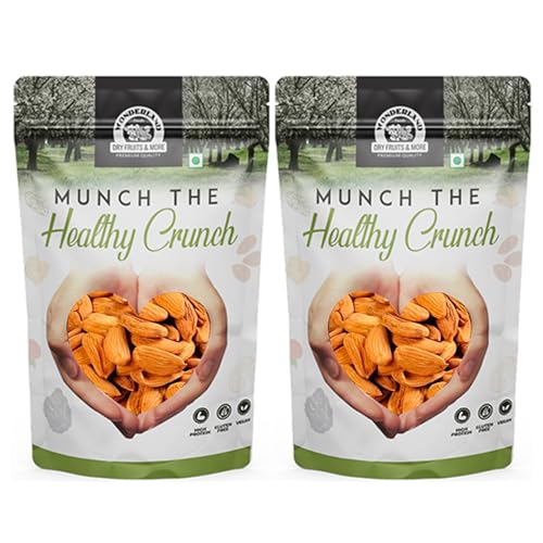 Image of Wonderland Foods 1Kg Premium Gurbandi Almond (Badam) Pouch | Dry Fruits