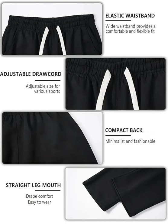 Image of Men's Baggy Track Pants | Oversized Cotton Joggers with Elastic Waistband, 2 Side Pockets & One Zipper Pocket | Relaxed Fit Streetwear, Gym & Casual Wear