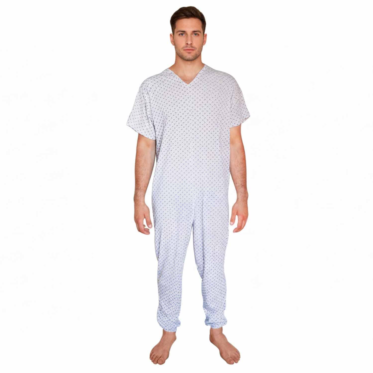 Pyjama d'été 100 % coton, avec manches courtes et fermeture éclair arrière, pour homme ou femme en 5 tailles